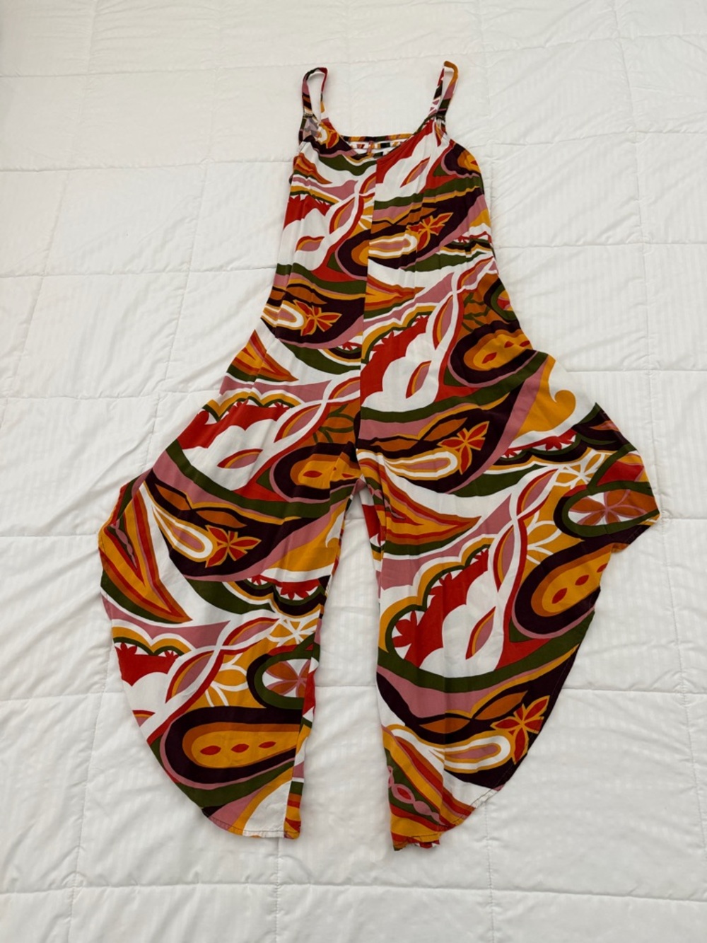 Women’s Multicolor Abstract Print Wide-Leg Jumpsuit
